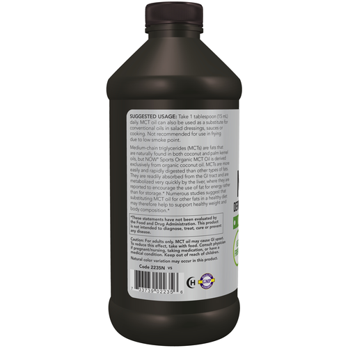 NOW Sports Organic MCT Oil 16 fl oz