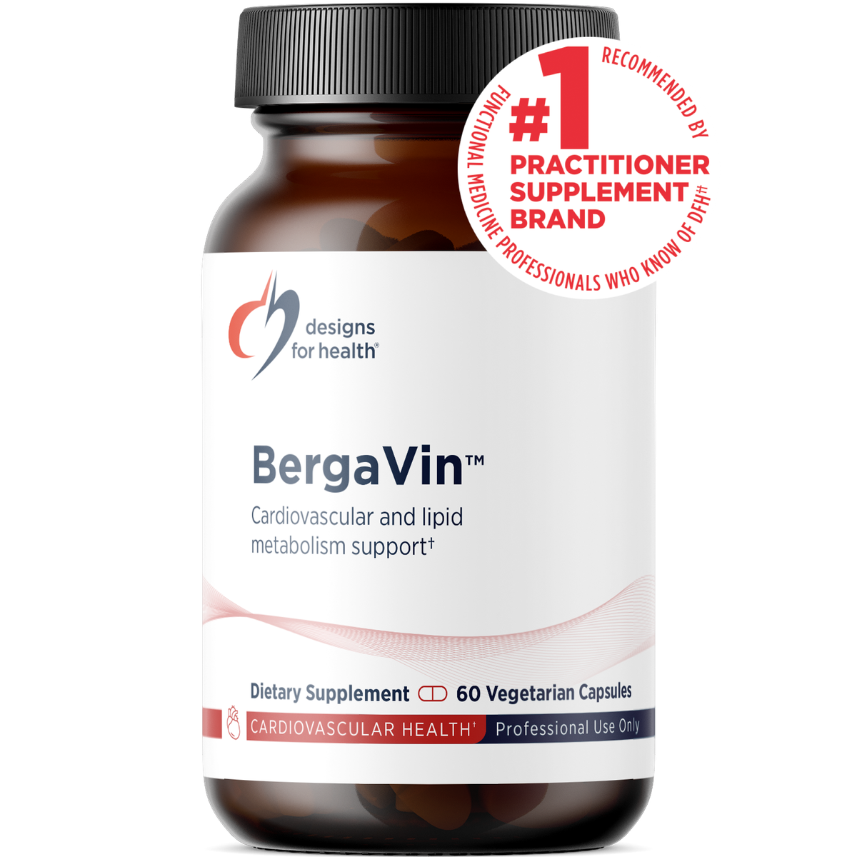 Designs for Health BergaVin 60 capsules front label