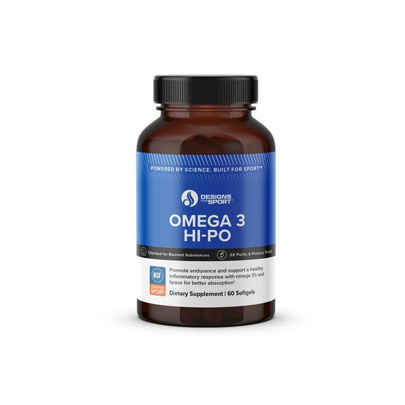 Designs for Health Omega 3 Hi-Po 60 softgels front label