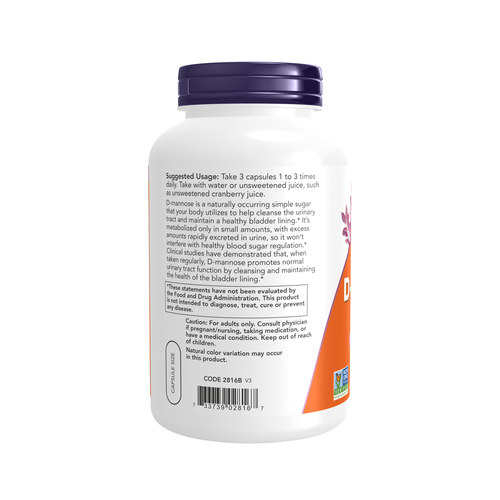 NOW Foods D-Mannose 500 mg 240 Veg Capsules