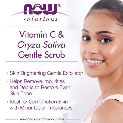 Now Solutions Vitamin C & Oryza Sativa Gentle Scrub 4 oz