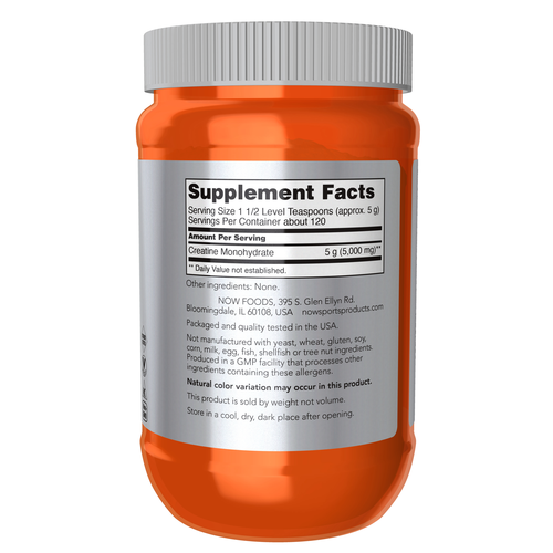 NOW Sports Creatine Monohydrate Powder 600g | Pure Micronized Creatine