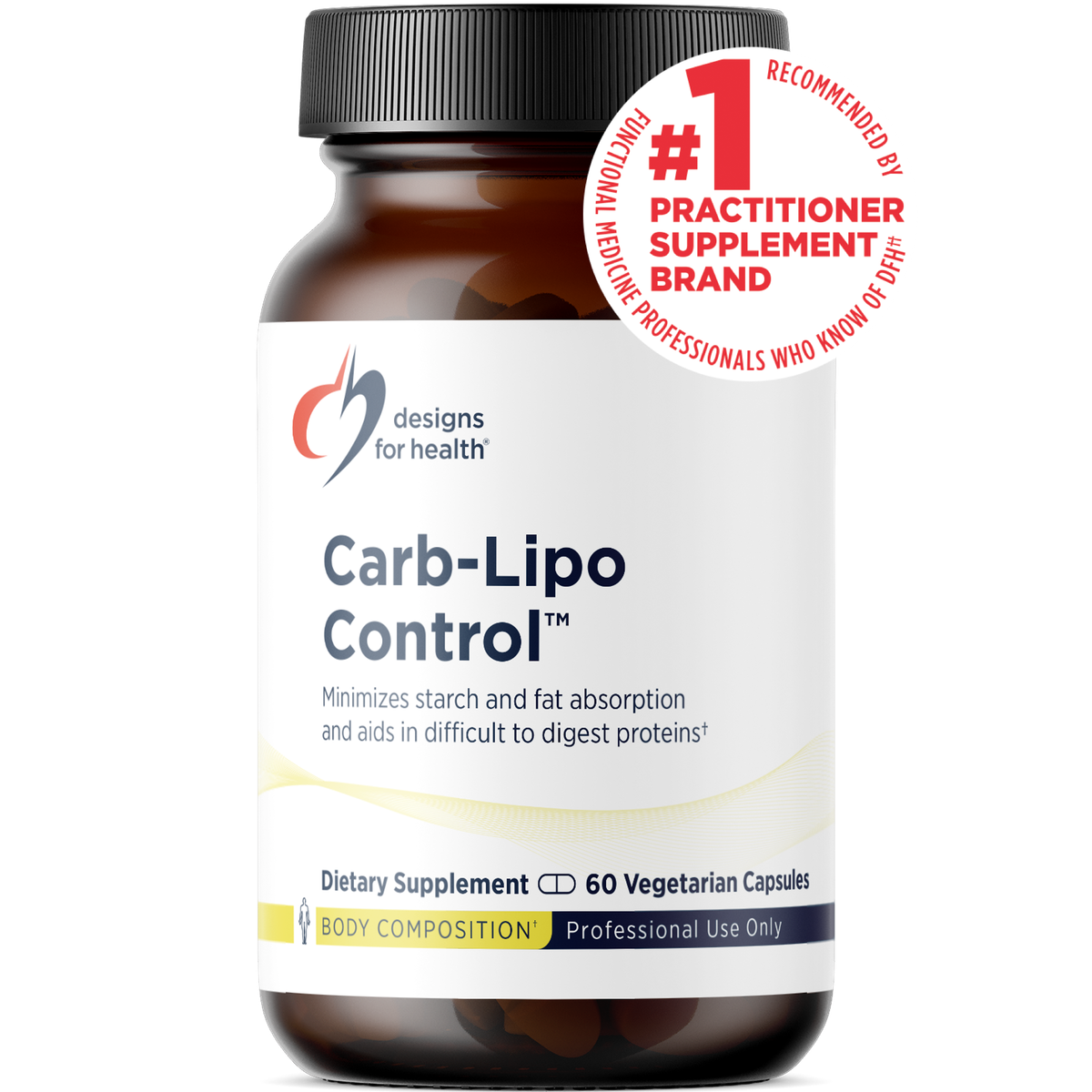 Designs for Health Carb-Lipo Control 60 capsules front label
