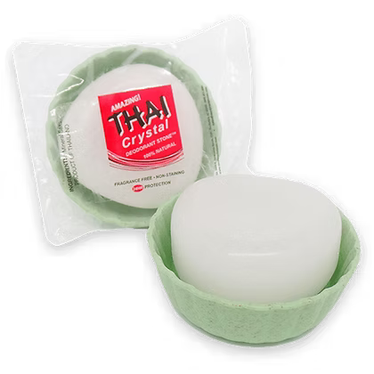 Thai Deodorant Stone in Dish – 3.5 oz