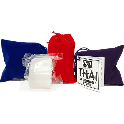 Thai Deodorant Stone in Velvet Pouch – 5.5 oz