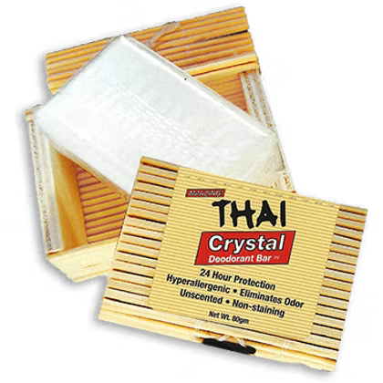 Thai Deodorant Stone in Bamboo Box – 80 g