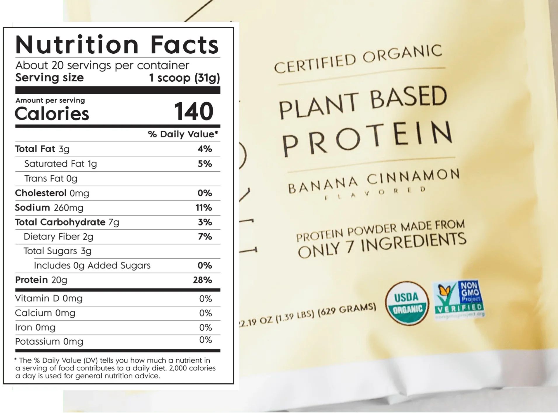 Truvani Banana Cinnamon Plant Protein Powder 10 Servings