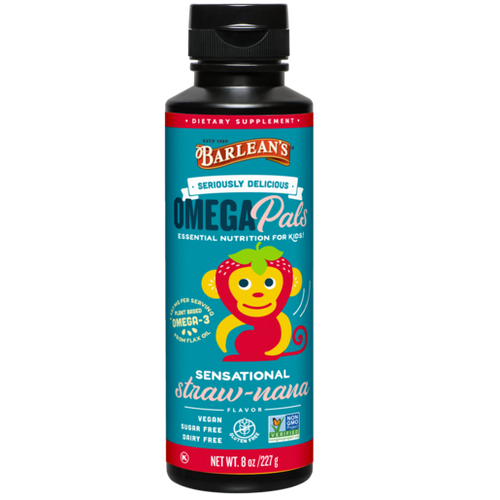 Barlean's Omega Pals Sensational Straw-nana Flax Oil 8 oz bottle