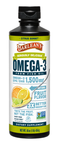 Barlean's Seriously Delicious High Potency Omega-3 Citrus Sorbet 16 oz bottle