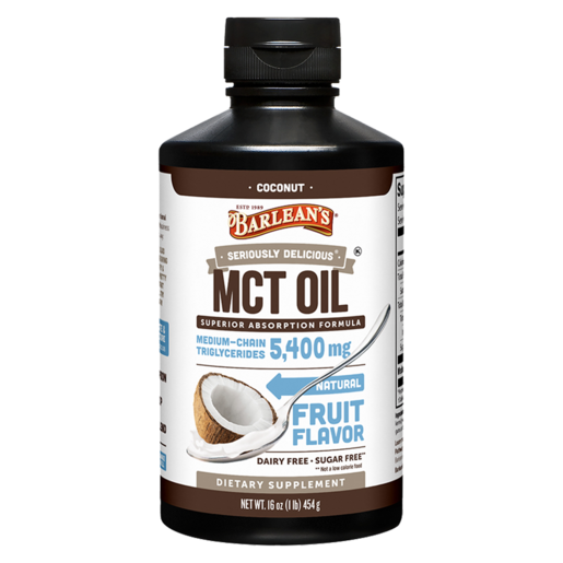 Barlean's Seriously Delicious MCT Oil Coconut 16 oz bottle