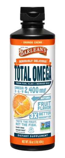Barlean's Seriously Delicious Total Omega Orange Creme 16 oz bottle