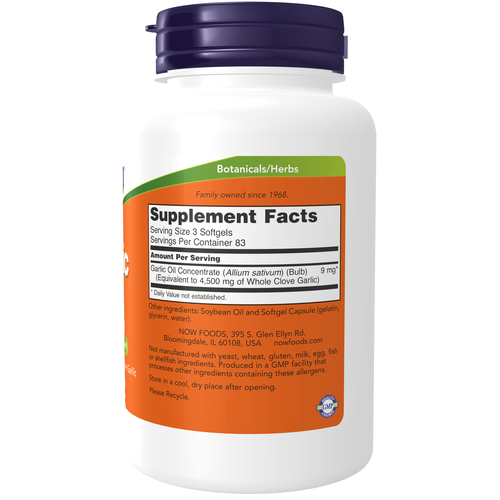 NOW Foods Garlic Oil 1500 mg 250 Softgels