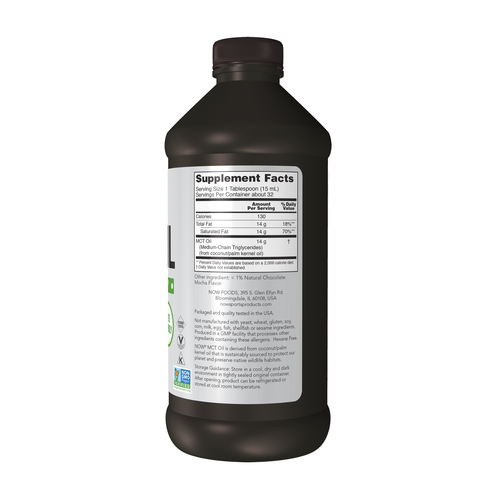 NOW Sports MCT Oil Chocolate Mocha 16 fl oz