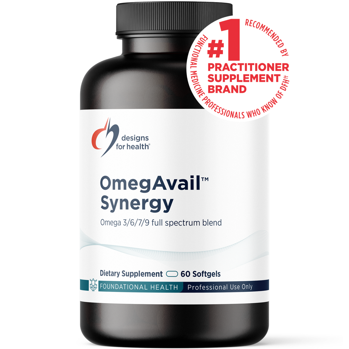 Designs for Health OmegAvail Synergy 60 softgels front label