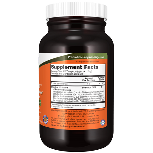 NOW Foods Probiotic-10 50 Billion CFU Powder 2 oz | 10-Strain Formula
