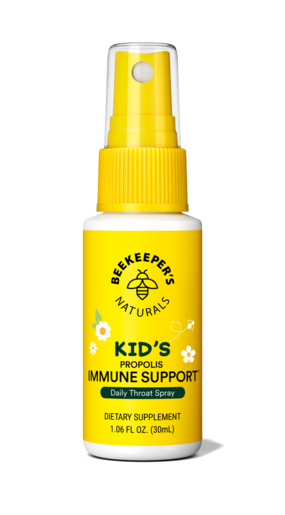 BeeKeeper's Naturals Kids Propolis Immune Support Throat Spray 1.06 fl oz product packaging