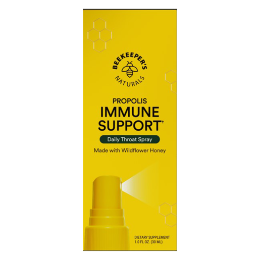 BeeKeeper's Naturals Propolis Immune Support Throat Spray 1.06 fl oz product packaging