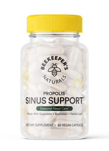 BeeKeeper's Naturals Propolis Sinus Support 60 Capsules product packaging
