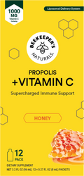 BeeKeeper's Naturals Liposomal Propolis + Vitamin C 12 Packets product packaging