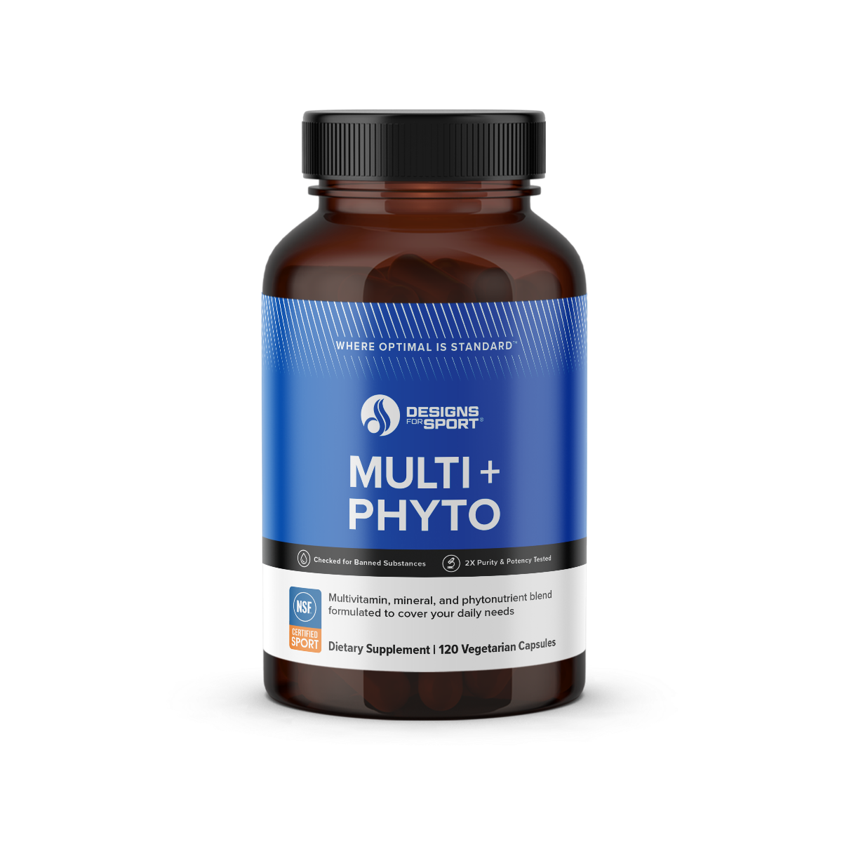 Designs for Health Multi + Phyto 120 capsules front label