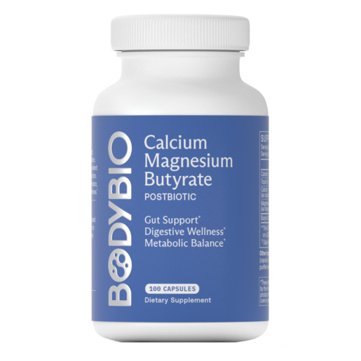 BodyBio Calcium / Magnesium Butyrate 100 Capsules — bottle packaging