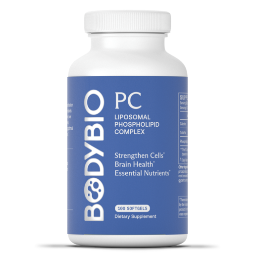 BodyBio PC 100 Softgels — bottle packaging