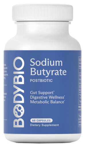BodyBio Sodium Butyrate 60 Capsules — bottle packaging