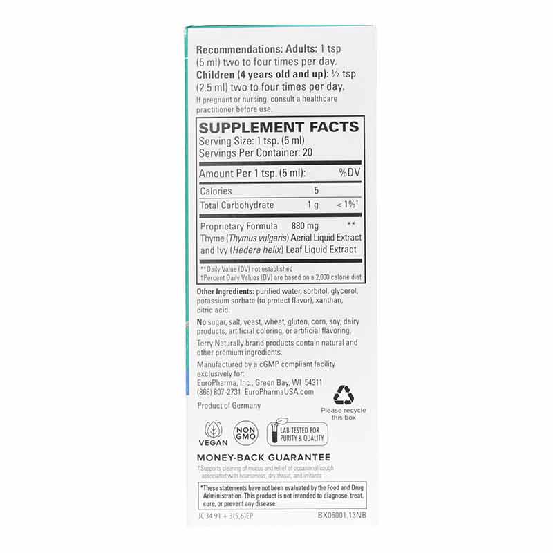 Terry Naturally Bronchial Clear Liquid 3.4 oz