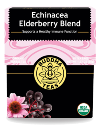Buddha Teas Echinacea Elderberry Blend — 18 tea bags box