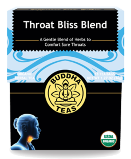 Buddha Teas Throat Bliss Blend — 18 tea bags box
