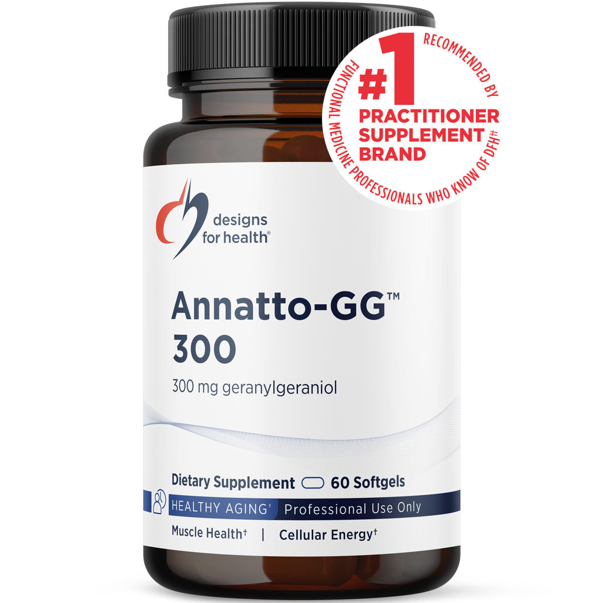 Designs for Health Annatto-GG 300 60 softgels front label