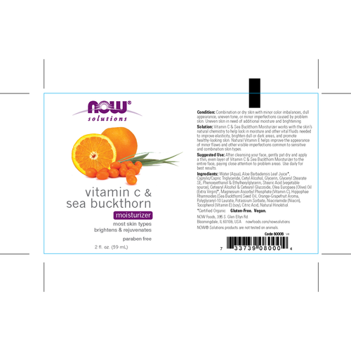 NOW Solutions Vitamin C & Sea Buckthorn Face Cream 2 oz