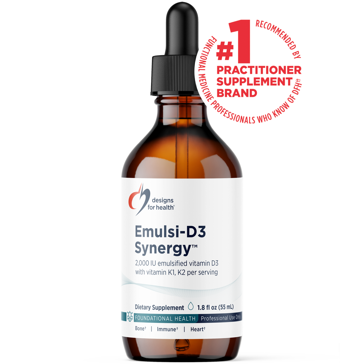 Designs for Health Emulsi-D3 Synergy 1.8 fl oz (55 mL) front label