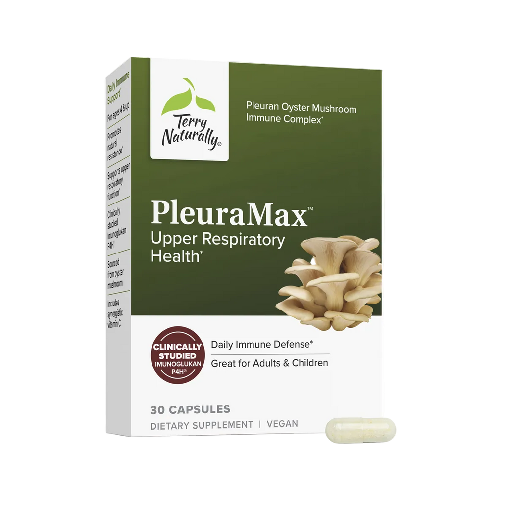 Terry Naturally PleuraMax Upper Respiratory 30 Capsules front label on a light background