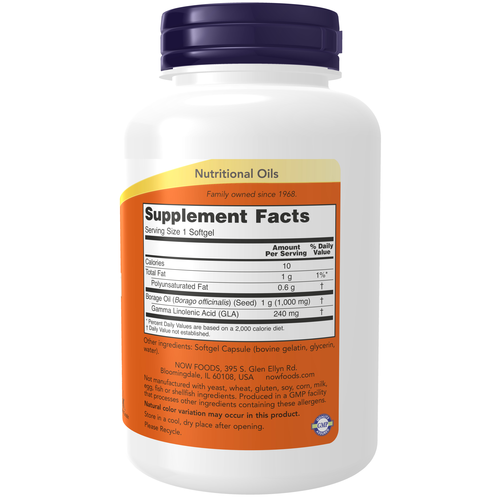 NOW Foods Borage Oil 1000 mg 120 Softgels