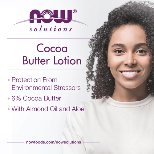 NOW Solutions Cocoa Butter Lotion 8 oz | Deep Moisturizing