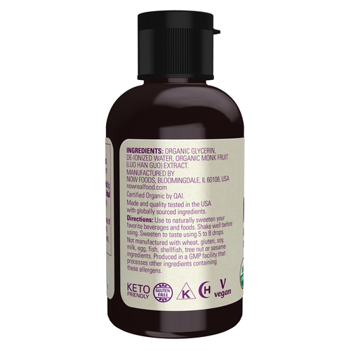 Now Foods Monk Fruit Liquid Organic Alcohol-Free Glycerite 2 fl oz