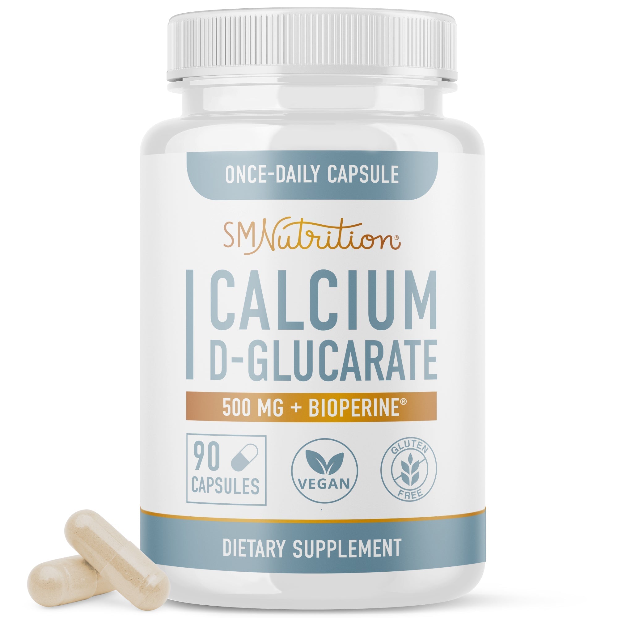 SMNutrition Calcium D-Glucarate 500 mg 90 Capsules official front label