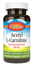 Carlson Labs Acetyl L-Carnitine 500 mg 60 Capsules — product packaging