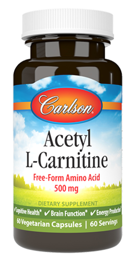 Carlson Labs Acetyl L-Carnitine 500 mg 60 Capsules — product packaging