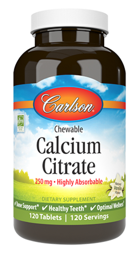 Carlson Labs Chewable Calcium Citrate 120 Tablets — product packaging