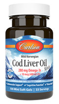 Carlson Labs Cod Liver Oil Minis 100 Softgels — product packaging