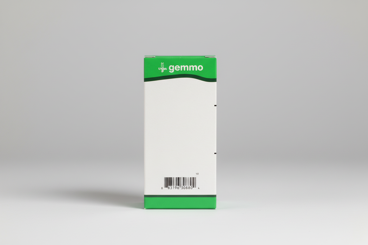Box with 'Gemma' branding and a barcode on a white background