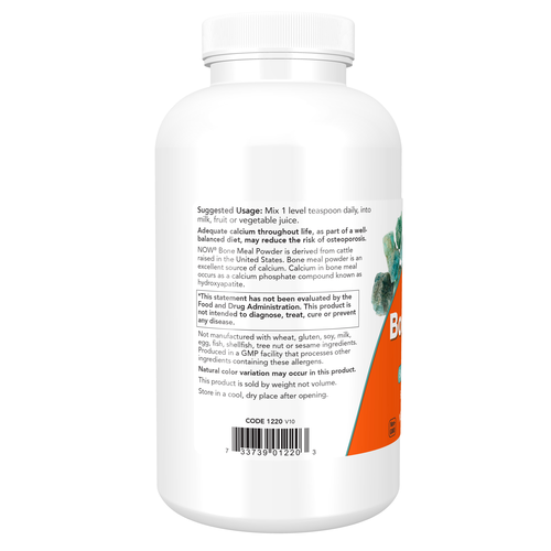 NOW Foods Bone Meal Powder 16 oz | Calcium & Phosphorus for Bones
