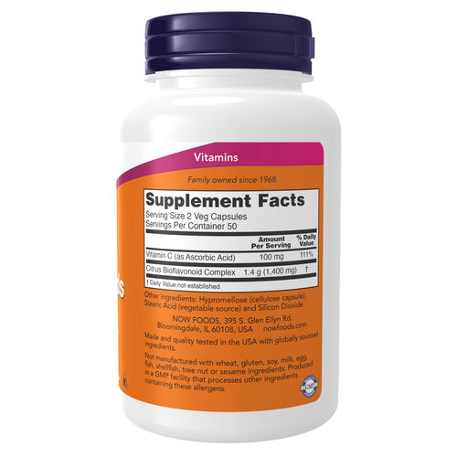 NOW Foods Citrus Bioflavonoids 700 mg 100 VCaps | Antioxidant & Vascular Wellness