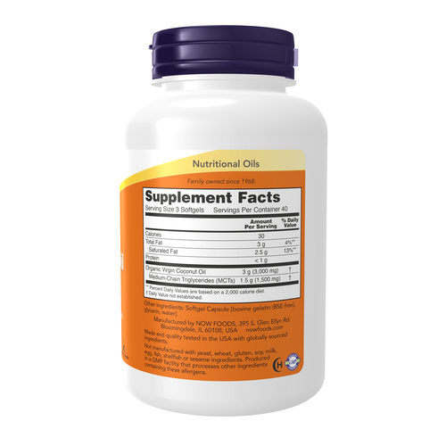 NOW Foods Virgin Coconut Oil 1000 mg 120 Softgels