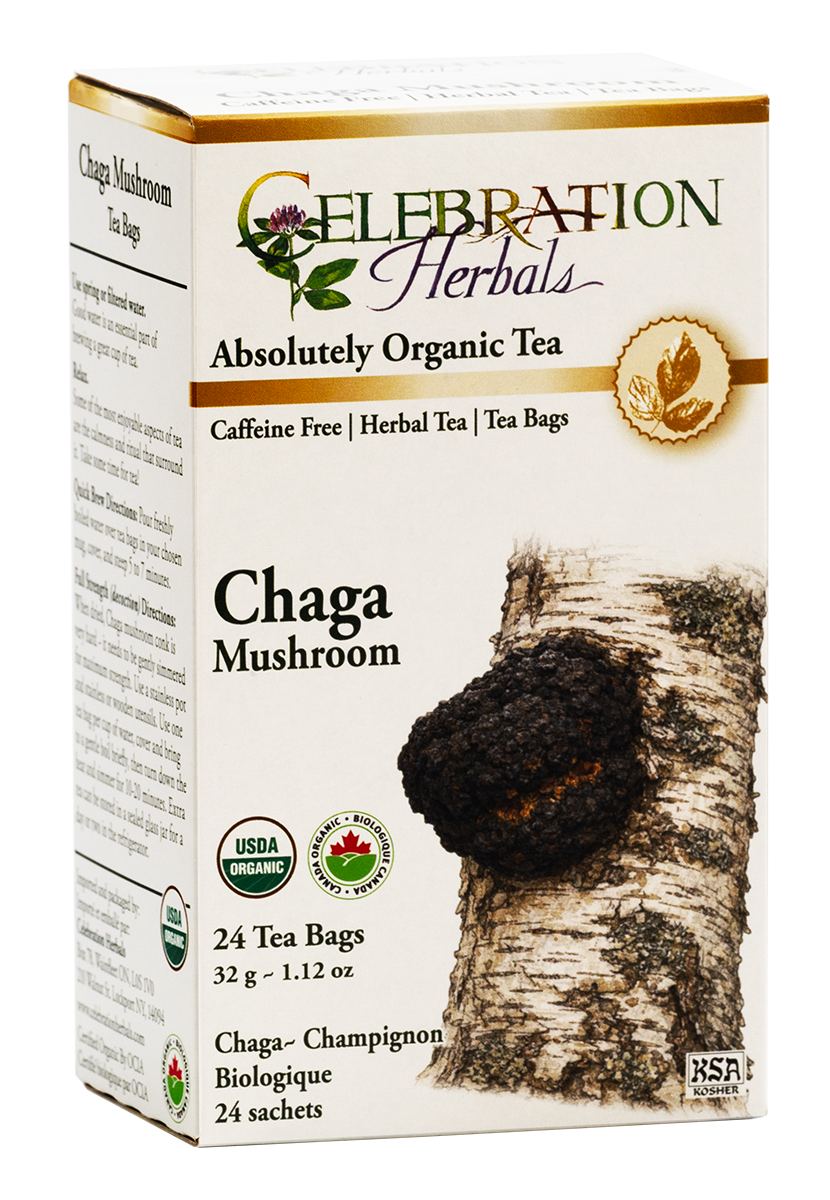 Celebration Herbals Organic Chaga Mushroom Tea – 24 Tea Bags