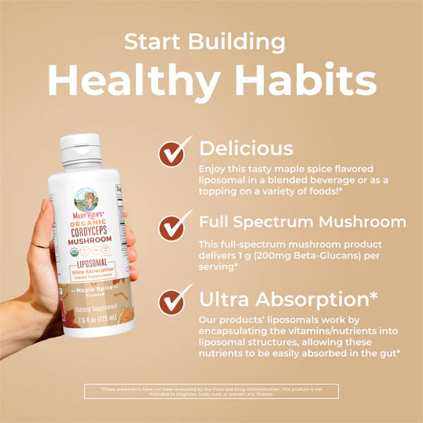 MaryRuth's Organic Cordyceps Mushroom Liposomal 7.6 oz