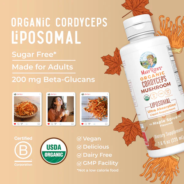 MaryRuth's Organic Cordyceps Mushroom Liposomal 7.6 oz