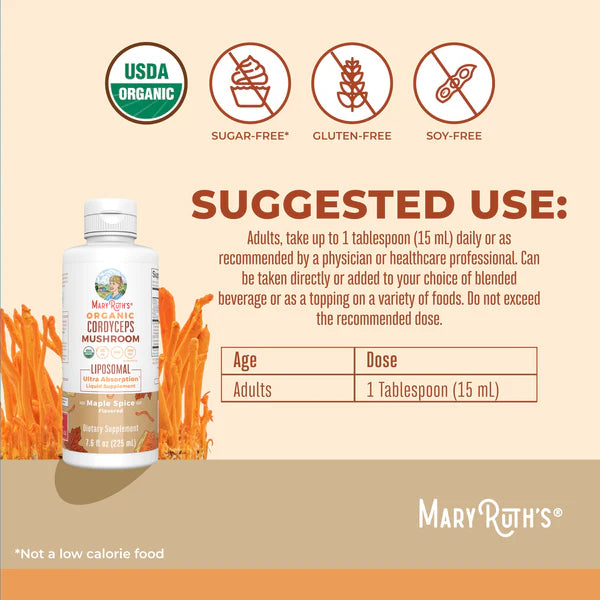 MaryRuth's Organic Cordyceps Mushroom Liposomal 7.6 oz